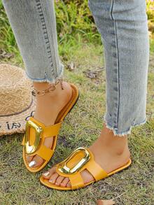 2026 Summer New Arrival Slip-On Sandals, Flat Sandals For Women - Yellow - View 2