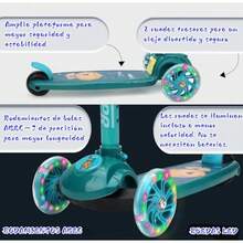 CYPNBebeay Scooters para Niños Patín del Diablo Scooter Patinetas para Niños 3-8 Años con Tres Ruedas LED y Sistema de Balanceo Scooters Resistente con Altura Ajustable Monopatin Juguetes y RegaloFashion - Verde - Ver 3