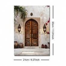 1pc Framed/Unframed Islamic Mosque Canvas Poster Boho Muslim Architecture Moroccan Door Wall Art Print Ramadan Decor Mediterranean Religious Painting For Apartment,Living Room,Bedroom,Modern Home Decoration - Multicolor - View 10