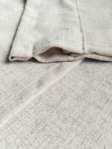 1pc Farmhouse Style Double Layer Cafe Curtain - Light Brown Linen Fabric, Double Layer Design, Suitable For All Seasons, Bohemian Style Short Window Curtain, Applicable For Living Room, Kitchen, Bathroom Window Decor - Light Brown - View 6