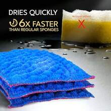 Durable Dish Cloth For Washing Dishes - Reusable Scouring Pad- Sponge Alternative For N-Scratch Cleaning - For Dishes Tiles Floor And Other Surfaces - Pack Of 3 - 藍粉紅色 - 查看 6