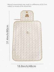 1pc Portable Baby Diaper Changing Pad, Cute Cartoon Rabbit/Bear Pattern Diaper Changing Mat, 0-3 Years Old Multi-Function Diaper Bag, Suitable For Travel And Outdoor, Newborn Gift; Lightweight, Can Be Used As Baby Stroller, Car Or Handbag Diaper Accessory. - Multicolor - View 4