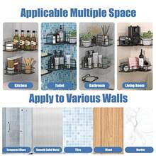 Corner Shower Caddy 3 Pack Bathroom Shelves With Soap Razor Holder No Drilling Shower Shelf Adhesive Shower Storage Rack Black - Black - View 4