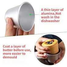 1pc/5pcs/10pcs Aluminum Pudding Cups, Chocolate Dessert Cups, Paper Cupcake Liners, Muffin Baking Pans. Reusable, Durable, Easy To Clean. Ideal For New Year, Thanksgiving And Christmas Baking. - Multicolor - View 5