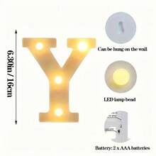 6.3IN Decorative Led Light Up Number Letters, White Plastic Marquee Number Lights Sign Party Wedding Decor Battery Operated Number - Multicolor - View 10