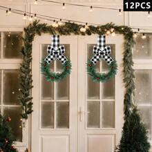 Christmas Kitchen Cabinet Wreath Hanging Mini Wreath With Ribbon Bows And Berries For Wall Front Door Party Decorations - C - View 5