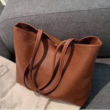 Korean Version Of Large Bag Women's New Versatile Soft Surface Shoulder Bag Large Capacity High Sense Commuter Tote Bag