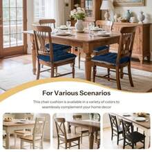 Non Slip Chair Cushions For Dining Chairs Set Of 4 Kitchen Chair Cushions 18"X18"X3" Turfted Chair Pads Comfortable And Soft Seat Cushion With TiesAqua Blue - Navy - View 5