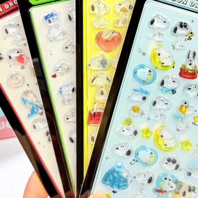 Hình dán Snoopy 3D nổi bật theo phong cách hoạt hình Nhật Bản: Hình dán Snoopy thanh lịch, hình dán trang trí điện thoại dành cho trẻ em, quà tặng khi mở hộp cho bạn thân và bạn bè (Một số kiểu có thể có sự khác biệt về màu sắc và sẽ được gửi ngẫu nhiên)