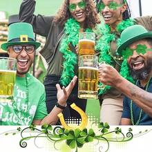 10个圣帕特里克节三叶草玻璃杯 - 爱尔兰绿色三叶草玻璃杯，适合作为派对礼物、小妖精服装和角色扮演游戏 - 彩色 - 查看 9