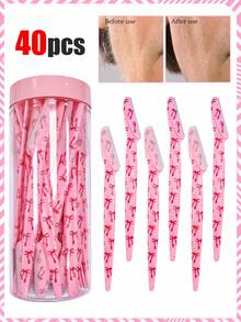 40/30/20/12/6/3/1 件套。面部脱毛剃刀、蝴蝶眉毛修剪器、手动剃须刀、多功能眉毛修剪器和面部剃须刀，男女通用，配有精密保护盖和精密剃须刀片。 - 粉色 - 查看 2