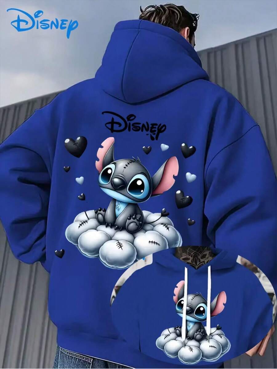 [Authorized] Disney Series Shi Diqi Prints, Hooded Sweaters With Fashion , Men's Loose Long-Sleeved Hoodies, And Hooded Sweaters With Disney Prints In Autumn And Winter. - Màu xanh lam - Xem 1