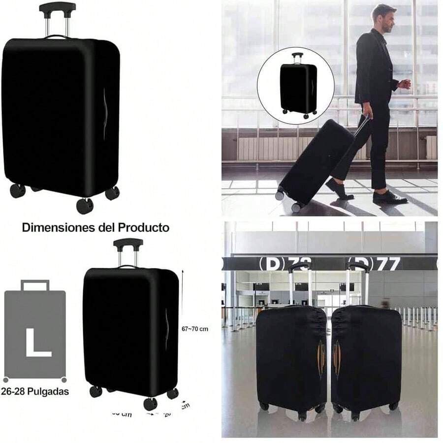 Protector de Equipaje para Maletas - Funda Protectora de Equipaje LavableProtector de Maletas de Viaje Impermeable y A Prueba de Polvo, Funda de Equipaje Lavable, para Maletas de 26-28 Pulgadas Negro - #7 l (equipaje de 26 a 28 pulgadas) - Ver 1