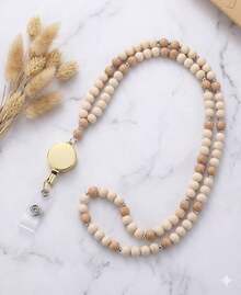 Cute Pattern Retractable ID Badge Lanyard With Keychain, Aesthetic Adjustable Nylon Neck Strap For Teachers Women Office School Essentials YB6V - Kính thiên văn cổ điển - Xem 7