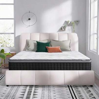 DreamFit Colchón Ergonómico Híbrido,Colchon Matrimonial 135*190*25CM En Caja,Espuma de Alta Densidad Memory Foam,Ortopedico,Antibacteriana,Antiácaros,Transpirabilidad,Antialérgico,Resistente a la humedad,Alivio de Presión y Extremadamente Cómodo,Firmeza media,Certificado CertiPUR-US®,Colchones Resortes