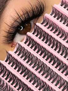 110片装DIY睫毛嫁接，轻盈柔软交叉自然假睫毛，睫毛簇，单根睫毛，假睫毛 - D - 查看 10