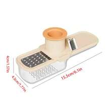 1pc 3-In-1 Mini Garlic Press & Vegetable Slicer/Shredder - Heavy Duty Multi-Function Chopper, Easy Clean Blades & Container, Suitable For Kitchen, Compact Design For Garlic, Ginger, Carrot, Potato, Onion - Multicolor - View 4