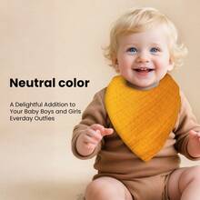 TDHD 4-Layer Muslin Baby Bibs, Children's Triangle Scarf Bibs, Breathable For Home And Outdoor Use - Multicolor - View 3