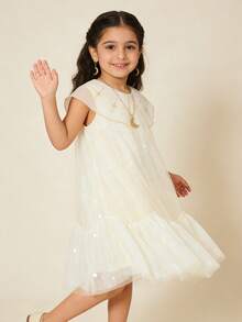 Balabala 女童网纱连衣裙，儿童夏季连衣裙，2025新款时尚可爱款式