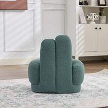 Cozy Bunny-Ear Fabric Ottoman, Fixed Padded Stool With Cute Ears, No Storage Space, Not Removable - 綠色 - 查看 5