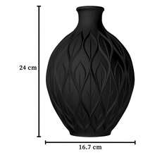 ORIZZONTE Moderne Dekovase "Fogliava" mit verschlungener Blätterstruktur – Natürliches, skulpturales Design für Blumen, Zweige und Kunstpflanzen – Geschenkidee für Zuhause/Büro – 100 % Made in Italy, Versand aus Italien - Grau - Übersicht 7