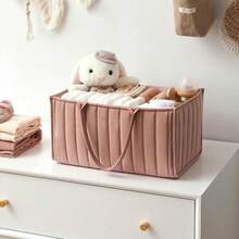 Organizador de Caja de Pañales para Elegante Cesta para Pañales Cesta de pañales para Lista de regalos para recién nacidos y Suministros básicos Rosa pálido - Rosa plido-0 - Ver 5