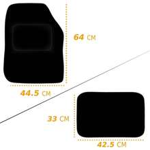 Universal Car Or Van Floor Mats 4PC Set Non Slip Carpet With Black Edging - Black - View 2