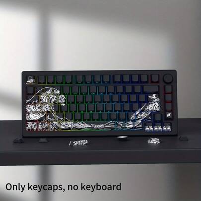 Teclas de repuesto PBT con impresión lateral, estilo anime negro, alta calidad, perfil Cherry, compatibles con teclados mecánicos de 68/75/87/98/104/108 teclas