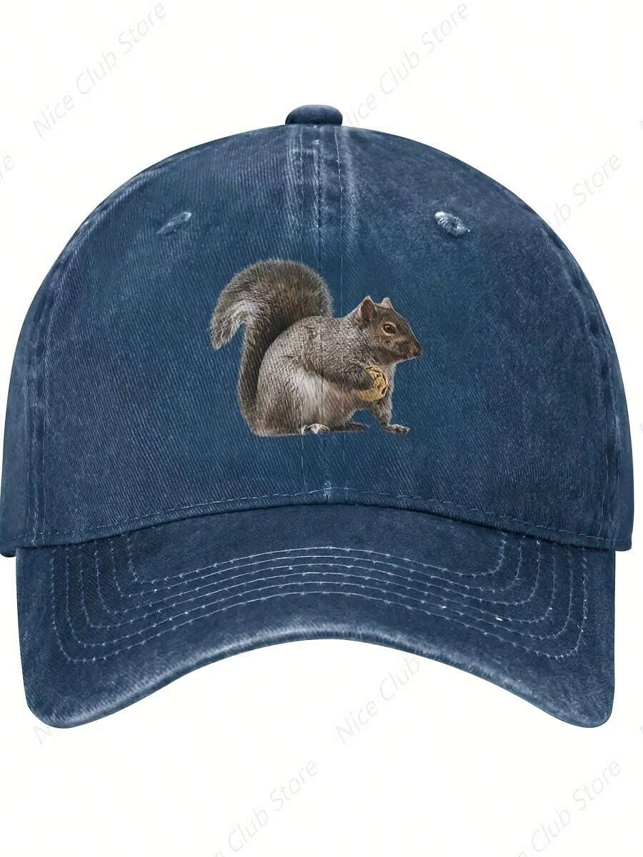 Adorable Squirrel Printed Printed Baseball Cap Unisex Adjustable Outdoor Hat - Color 1 - View 1