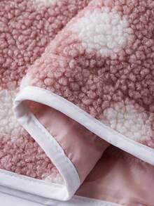 Womens Fall Winter Fleece Jacket Dot Pattern Long Sleeve Lapel Button Down Sherpa Coat - Deep Pink - View 7