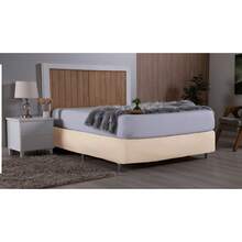 Queen Size Box Spring Bed Skirt, Fitted Style, Gel Knit - Hazelnut - View 1