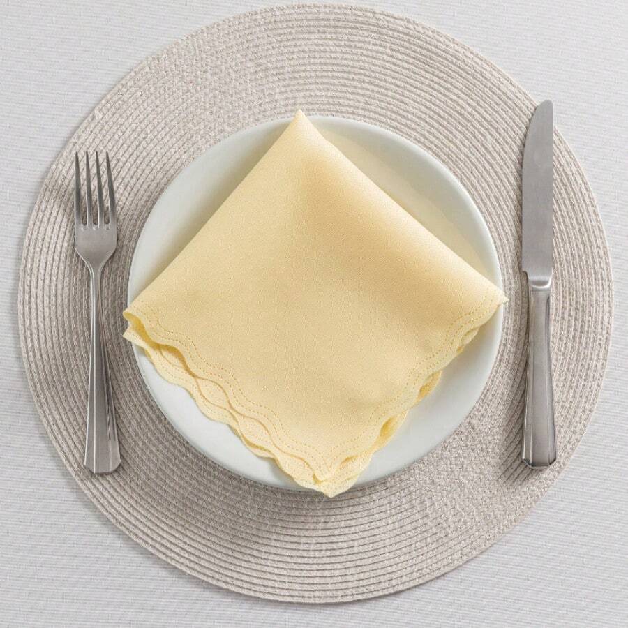 Fabric Napkin Set Of 50 Oxford Laser Finish - 淺黃色 - 查看 1