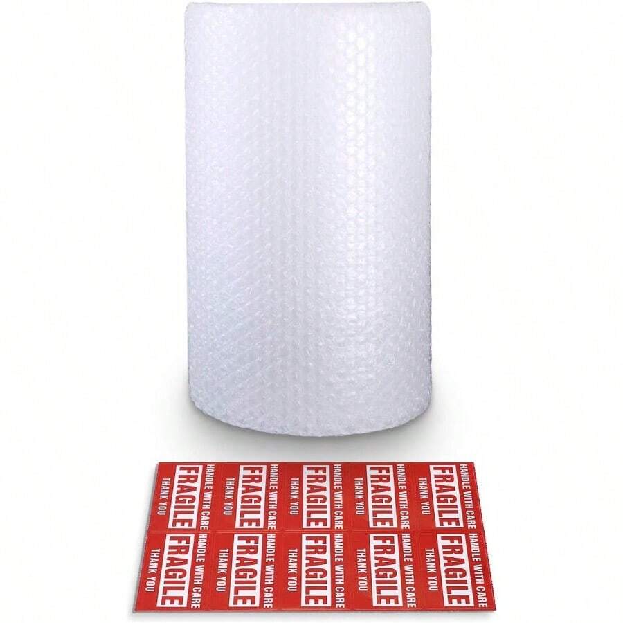 Bubble Cushioning Wrap Rolls 3/16" X 12" X 15' Ft Total Perforated Every 12" For Packaging Shipping Mailing - Clear - View 1