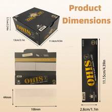 24 包 OHIS 高级 110MM 经典超薄卷烟纸，每包 32 张卷烟纸和 32 个滤嘴；天然木浆慢燃，深受手工卷烟爱好者的喜爱，也是母亲节、父亲节、情人节、圣诞节和其他重要节日的绝佳礼物选择。