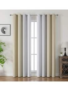 2pcs Ombre Blackout Curtains/Multiple Sizes Available/Top Eyelet Design/Living Room Darkening Curtains/Bedroom & Living Room Blackout Curtains/Heat Insulation/Modern Ombre Design Privacy Curtains/Home Decor Curtains/Pink Curtains - Pink - View 10