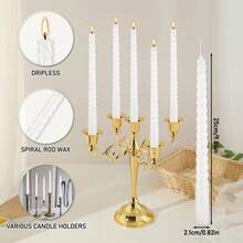 12 Pieces Of 10 Inch Spiral Wax, Non Dripping, Smoke-Free, Odorless, Suitable For Families, Weddings, Parties, Seasonal Celebrations, Emergencies, And Home Decor. Multiple Colors To Choose From, Lovers Can Save And Create A Romantic Atmosphere. - White - View 6