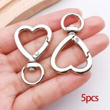 5pcs Round Snap Buckle Round Clip Hook Swivel Clasp Hooks Key Rings Zinc Alloy Round Spring Snap Keychain Rings For Keys, Crafts, Handbags