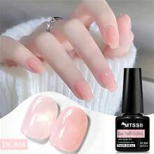 6pcs 7ml Nude Pink Jelly Crystal Gel Nail Polish Set Acrylic Translucent Nude With Sheer Ice Clear Effect Nail Glue Spring Summer Semi Permanent UV Gel Varnish Diy French Manicure Nail Art For Home Salon Gift For Women - 彩色 - 查看 6