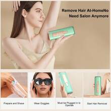 家用激光脱毛仪，带冷却系统，IPL脉冲光脱毛，男女通用，升级版无限次闪光，永久脱毛，适用于面部、腿部、手臂、比基尼线等部位