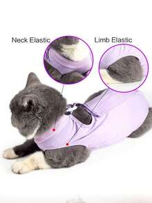 Lightweight Breathable Elastic Cat Spay/Neuter Suit, Summer, Anti-Lick Anti-Scratch Post-Surgery Wear - Multicolor - View 7