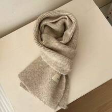 1 Khăn quàng cổ đan trang trí cho nữ, Khăn quàng cổ bằng vải cashmere đan mềm mại và ấm áp, Thích hợp cho học sinh, Kích thước nhỏ - Màu hoa vàng - Xem 9