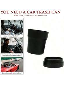1pc Car Coin Storage Box, Multi-Functional Compact Car Mini Garbage Can With Lid, Desktop Organizer And Ashtray, All-In-One Storage Box, Car Cup Holder Tray, Vehicle Interior Trash And Coin Tray, Space-Saving Console Accessory For Car, Perfect For Coin Collection, Small Trash, Trash-Driving, Travel Companion, Auto Interior Organization, Everyday Car Workspace Upgrade - Upgraded Version - View 4
