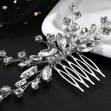 1pc Bridal Alloy Rhinestone Hair Comb, Suitable For Wedding, Party, Gathering