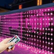 1pc 8 Modes USB Powered Atmosphere Light String, Decoration For New Year, Valentine's Day, Wedding, Bedroom, Birthday, Holiday Party, Indoor Window (Remote Control Batteries Not Included) - USB Curtain Light - View 3