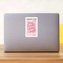 1PC Library Card Sticker, Sorry I'm Fully Booked Tonight Bookish Vinyl Decal, Funny & Aesthetic Reading Sticker For Kindle, Laptop, Water Bottle, Journal, Waterproof & Self-Adhesive Gift - 彩色 - 查看 9