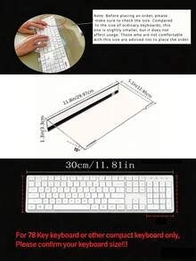 1个紧凑型亚克力键盘支架，节省空间的桌面增高架，带防滑垫的亚克力键盘托盘支架展示架，手持防滑鼠标垫（适用于小型键盘）