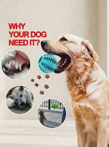 PETSIN 1pc Dog Toy Ball Interactive Rubber Ball Chew Toy For Small Dogs Dental Cleaning Ball Pet Food Feeder Silicone Ball Toy - Multicolor - View 2