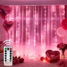 1pc USB Powered LED Curtain String Lights, 8 Lighting Modes, Romantic Fairy Lights With Remote Control, Suitable For Bedroom, Window, Wall, Stage, Wedding, Birthday Party, Festival, Valentine's Day Decoration - USB Plug Curtain Light - View 4