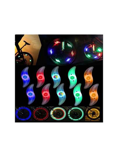 10 Pcs Luces para Radios de Bicicleta,Luz Decorativa de Radios de Bicicleta,3 Modos 4 Colores Diferentes,IP65,Decoración y  para Ciclismo Nocturno,Accesorios para Bicicleta,39944074