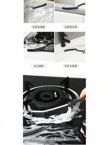 Kitchen Corner Gap Cleaning Brush, Thickened Hard Bristles, Durable Long Strip Cleaning Brush For Doors, Windows, And Bathrooms - 黑色3pcs - 查看 5